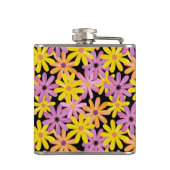 Gerbera-bloesem, achtergrond heupfles (Achterkant)