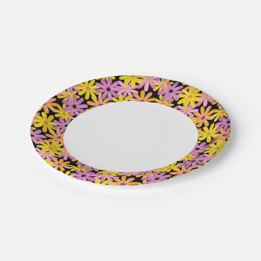 Gerbera-bloesem, achtergrond papieren bordje (Gekanteld)