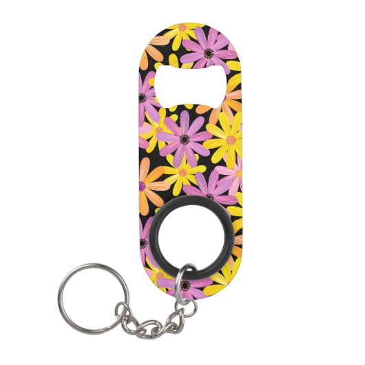Gerbera-bloesem, achtergrond sleutelhanger flessenopener (Voorkant)