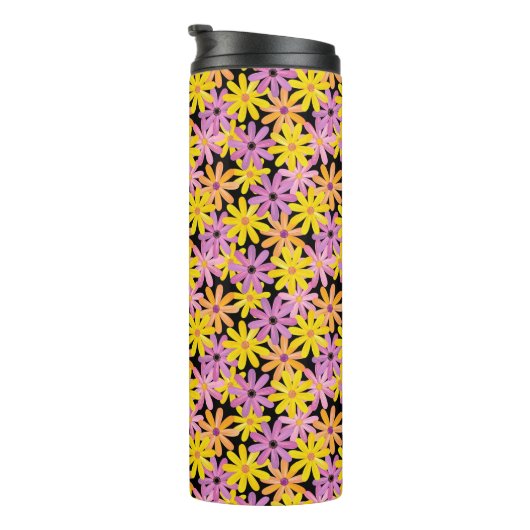 Gerbera-bloesem, achtergrond thermosbeker (Geroteerd rechts)