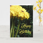 "Gerbera Daisies 1." Birthday Wenskaart Kaart (Gele Bloem)