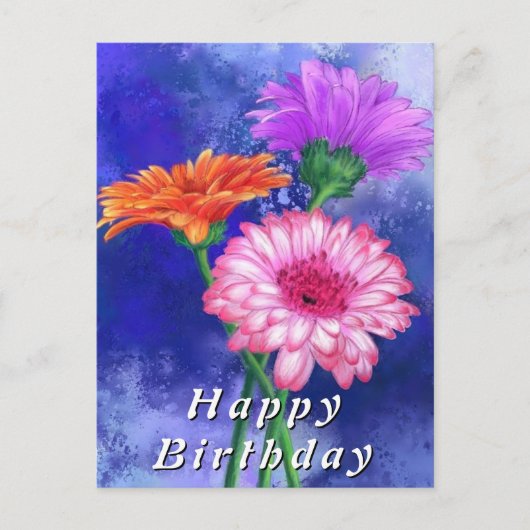 Gerbera Daisies Birthday Cards Briefkaart (Voorkant)