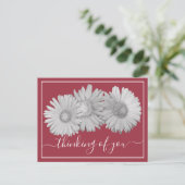 Gerbera Daisies Blush Background denking You Briefkaart (Staand voorkant)