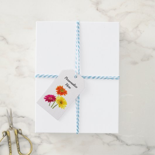 Gerbera Daisies Cadeaulabel (Met Touw)