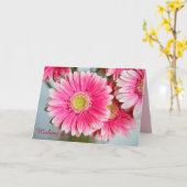 Gerbera Daisies & custom Tekst verjaardagskaart Kaart (Gele Bloem)