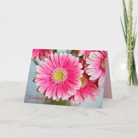 Gerbera Daisies & custom Tekst verjaardagskaart Kaart (Voorkant)