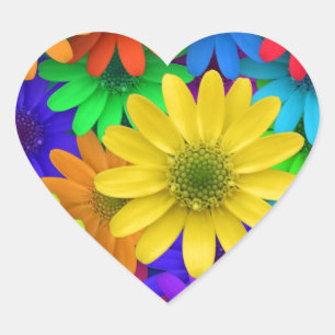 Gerbera Daisies Hart Sticker