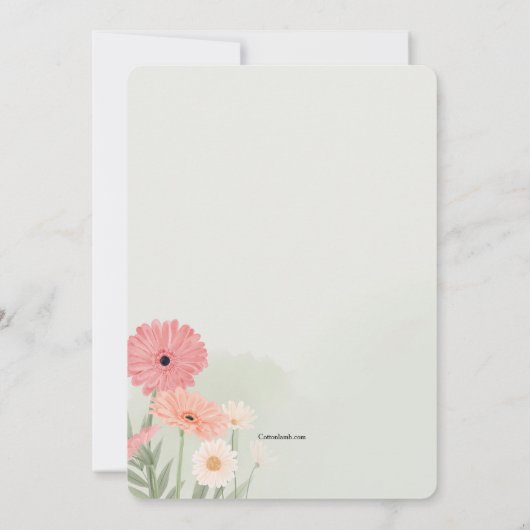 Gerbera Daisies Kaart (Achterkant)