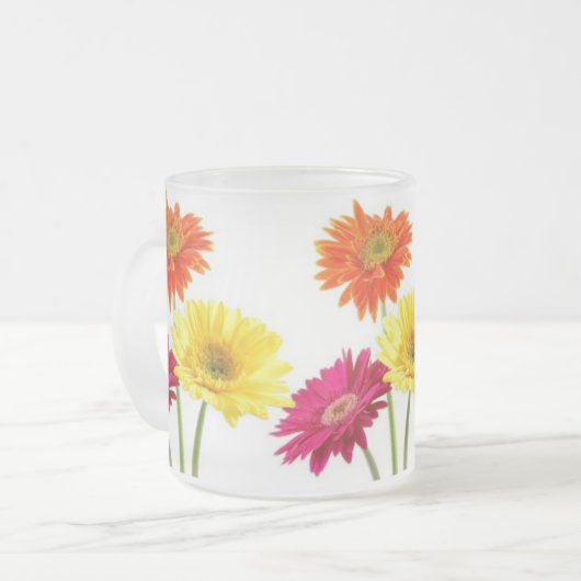 Gerbera Daisies Matglas Koffiemok (Voorkant links)