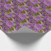 Gerbera Daisies paarse salie groen inpakpapier (Hoek)