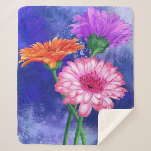 Gerbera Daisies Sherpa Blanket Deken (Voorkant)
