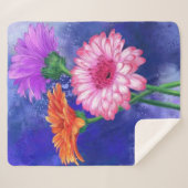 Gerbera Daisies Sherpa Blanket Deken (Voorkant (horizontaal))