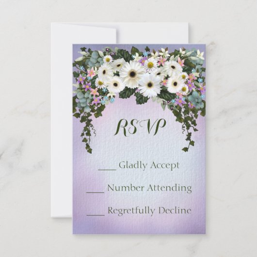 Gerbera Daisies Swag RSVP Kaartje (Voorkant)