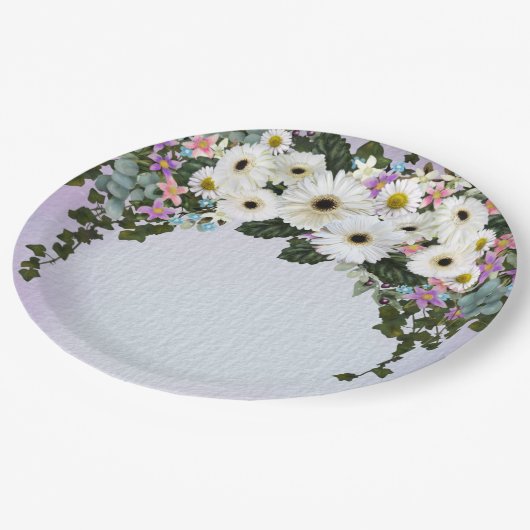 Gerbera Daisies Swag Wedding Papieren Bordje (Gekanteld)