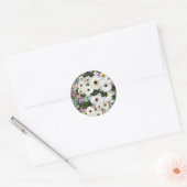 Gerbera Daisies Swag Wedding Ronde Sticker (Envelop)