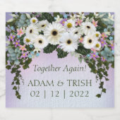 Gerbera Daisies Swag Wedding Sparkling Wijnetiket (Enkel label)