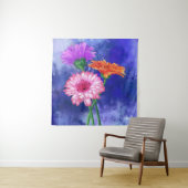 Gerbera Daisies Tapestry Wandkleed (In situ)