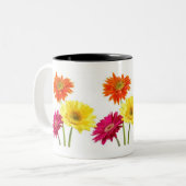 Gerbera Daisies Tweekleurige Koffiemok (Voorkant links)