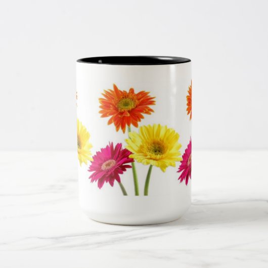 Gerbera Daisies Tweekleurige Koffiemok (Center)