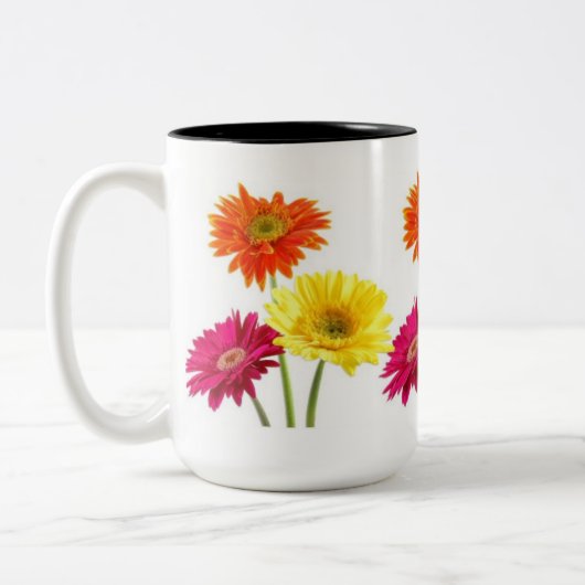 Gerbera Daisies Tweekleurige Koffiemok (Links)