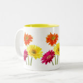 Gerbera Daisies Tweekleurige Koffiemok (Voorkant links)