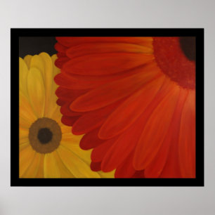 Gerbera Daisies van Original Oil op Canvas Poster