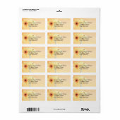 Gerbera Daisy Adresetiketten Etiket (Full Sheet)