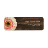 Gerbera Daisy & Barnwood Adreslabel Etiket (Voorkant)