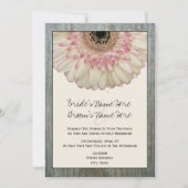 Gerbera Daisy & Barnwood Wedding Invitation Kaart (Voorkant)