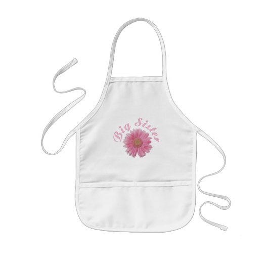 Gerbera Daisy Big Sister Apron Kinder Schort (Voorkant)