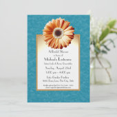 Gerbera Daisy Blauw en Sinaasappel Kaart (Staand voorkant)