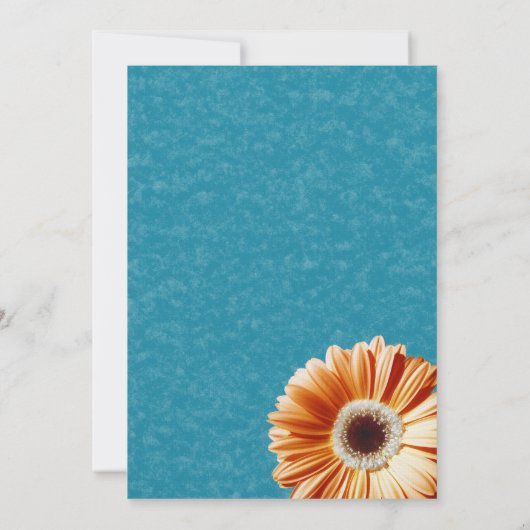 Gerbera Daisy Blauw en Sinaasappel Kaart (Achterkant)