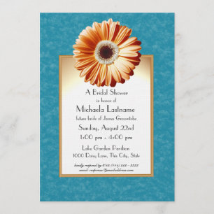 Gerbera Daisy Blauw en Sinaasappel Kaart