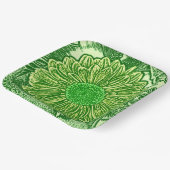 Gerbera Daisy Block Print, Emerald & Lime Green Papieren Bordje (Gebogen)