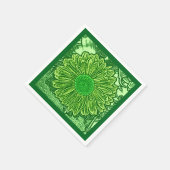 Gerbera Daisy Block Print, Emerald & Lime Green Servet (Hoek)