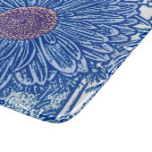 Gerbera Daisy Block Print - kobalt blauw Snijplank (Hoek)