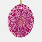 Gerbera Daisy Block Print - roze tinten Keramisch Ornament (Rechts)