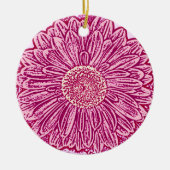 Gerbera Daisy Block Print - roze tinten Keramisch Ornament (Voorkant)