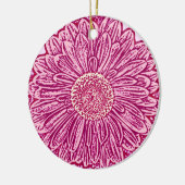 Gerbera Daisy Block Print - roze tinten Keramisch Ornament (Links)
