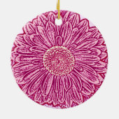 Gerbera Daisy Block Print - roze tinten Keramisch Ornament (Achterkant)