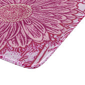 Gerbera Daisy Block Print - roze tinten Snijplank (Hoek)