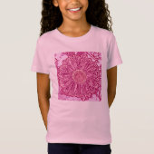 Gerbera Daisy Block Print - roze tinten T-shirt (Voorkant)