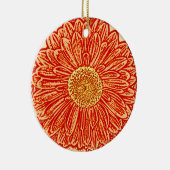 Gerbera Daisy Block Print - saffraan oranje Keramisch Ornament (Rechts)
