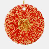 Gerbera Daisy Block Print - saffraan oranje Keramisch Ornament (Achterkant)