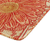 Gerbera Daisy Block Print - saffraan oranje Snijplank (Hoek)