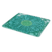 Gerbera Daisy Block Print - schaduwen van aqua Snijplank (Hoek)