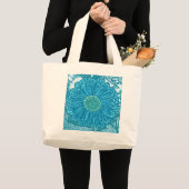 Gerbera Daisy Block Print - zee blauw Grote Tote Bag (Voorkant (product))