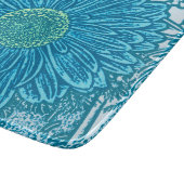 Gerbera Daisy Block Print - zee blauw Snijplank (Hoek)
