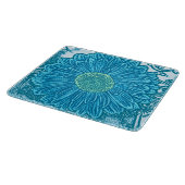 Gerbera Daisy Block Print - zee blauw Snijplank (Hoek)