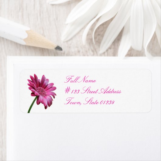 Gerbera Daisy Bloem Mailing Labels (Insitu)